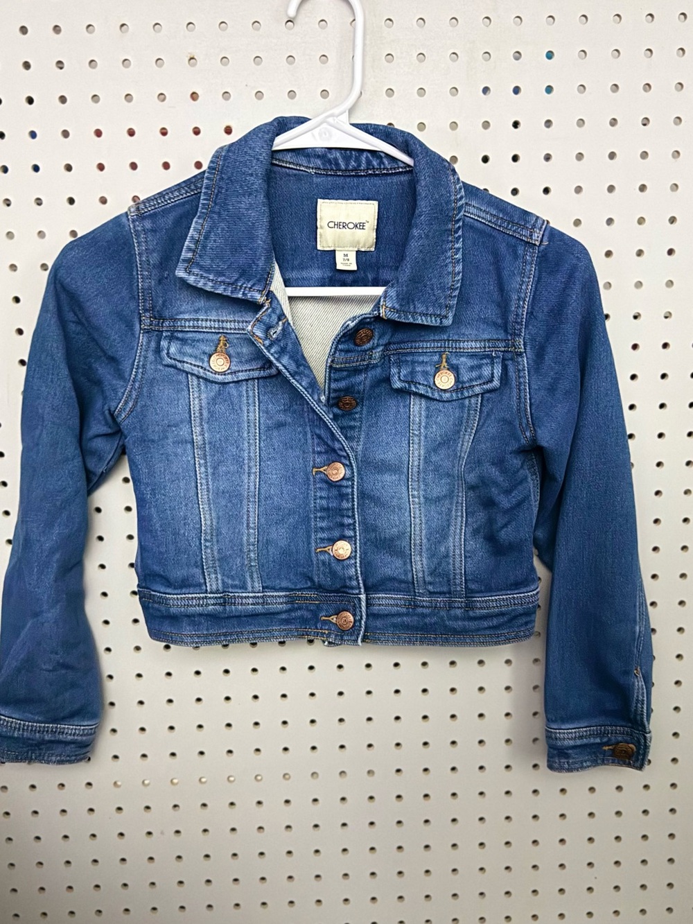 Cherokee Blue Girls' Denim Cropped Jacket